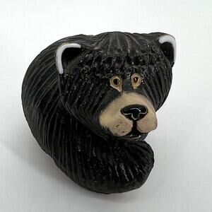 Artesania Rinconada Uruguay Pottery Black Bear Collectible Figure Retired